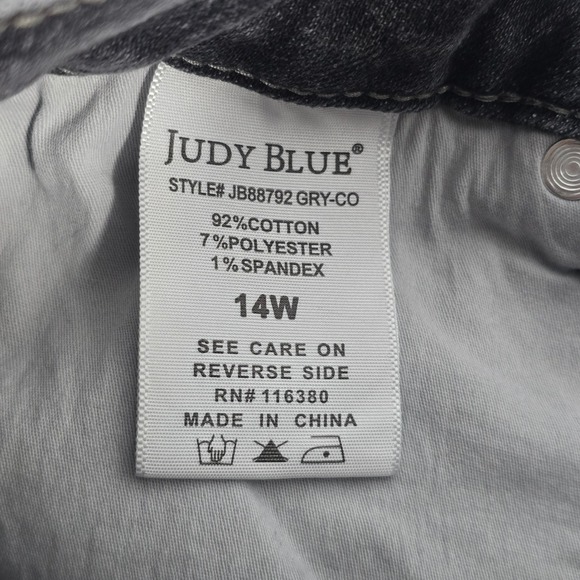 Judy Blue Los Angeles Women's Gray Wash Distressed Skinny Jeans Size 14W - Picture 8 of 9
